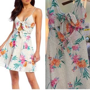 GB Double tie front multi color dress